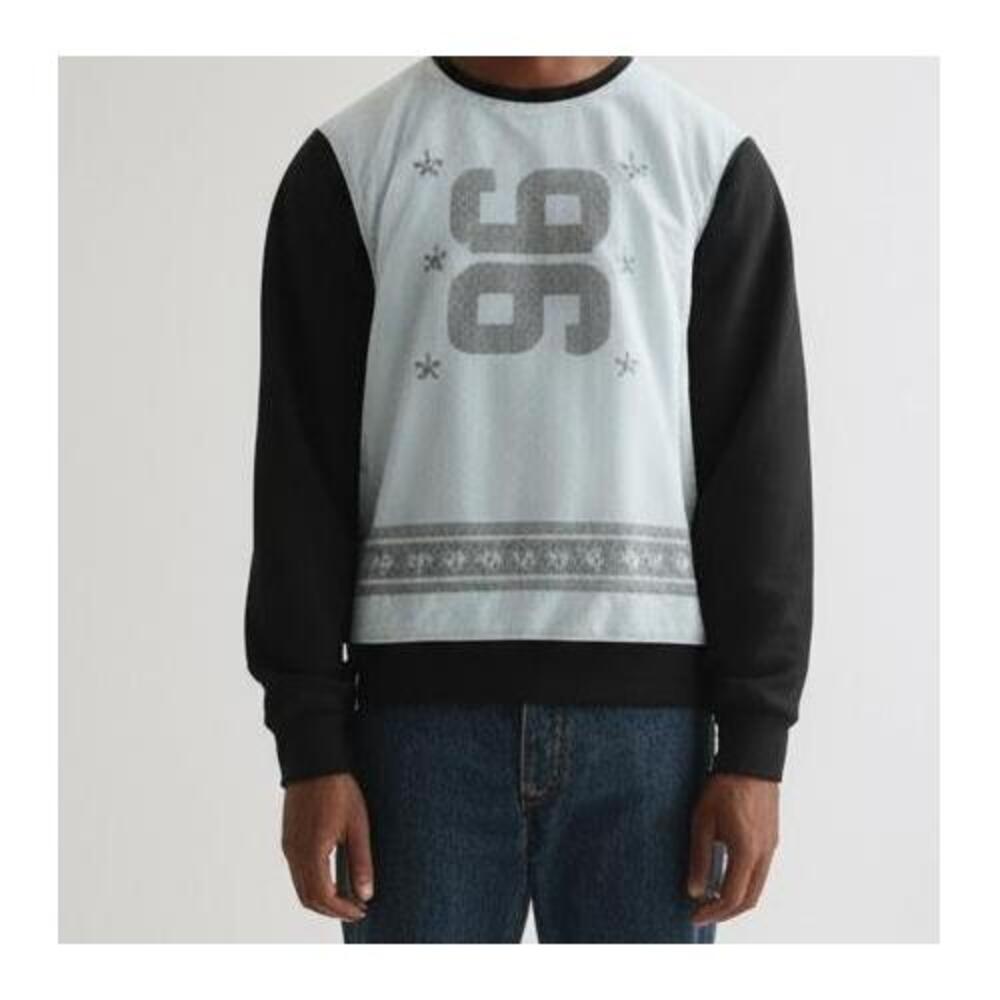 NEW YORK ENYCE Sweatshirt Men's Black White Net Design Fleece‎ Crewneck Urban
